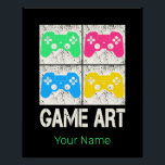 Game Art Vintage Gamepad Retro Controller Gamers Poster<br><div class="desc">Game Art retro design for gamers and level up nerds who like pop art. A vintage gaming souvenir for any geek. Solid gamepad and controller artwork for vintage nerds and unlocked gamers. Game art retro design for nerds and gamers. Not only gaming enthusiasts but also vintage fans and controller gamers...</div>