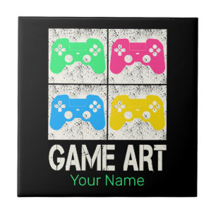 Game Art Vintage Gamepad Retro Controller Gamers Tile