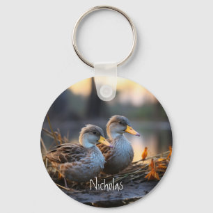 Game Bird Ducks Friends Forever Customise Name Key Ring
