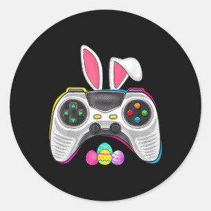 Game Bunny Eggs Costume Easter Day Boys Kids Gamin Classic Round Sticker