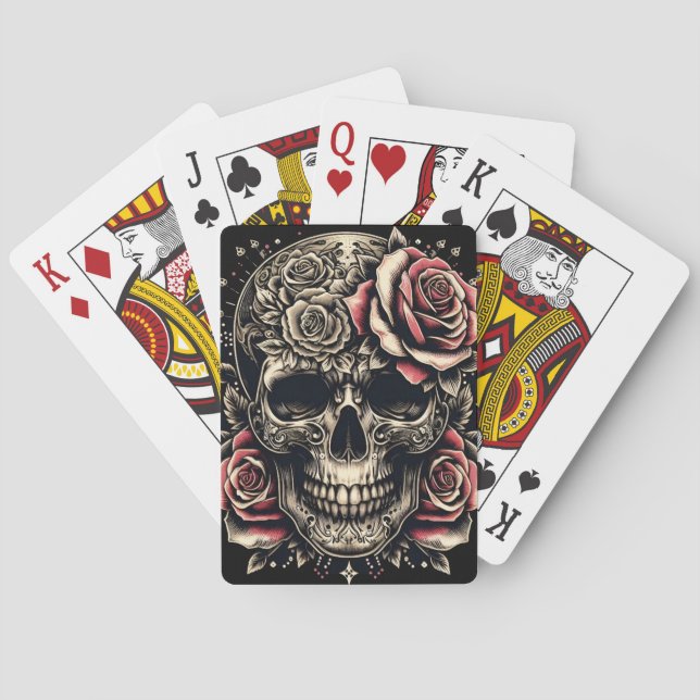 Game Card, Poker Game - Skull and Roses Playing Cards (Back)