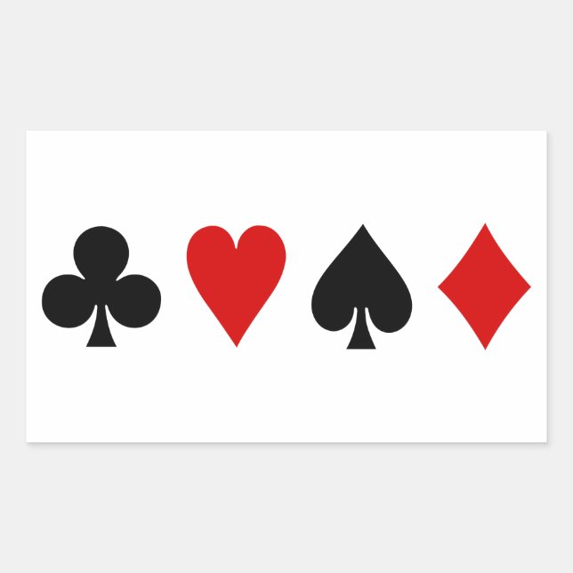 Game cards Playing cards Diamond Club Heart Spade Rectangular Sticker (Front)