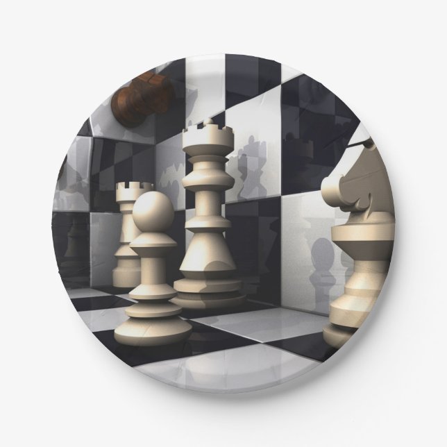 Game Chess Style Paper Plate (Front)