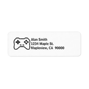 Game Controller Black White 8bit Video Game Style