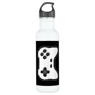 Game Controller Black White 8bit Video Game Style  710 Ml Water Bottle
