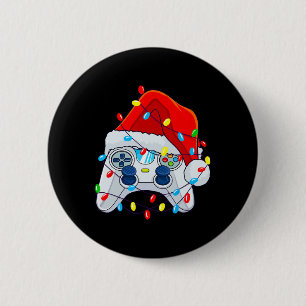 Game Controller Christmas Santa Hat Gamer Boys 1 6 Cm Round Badge