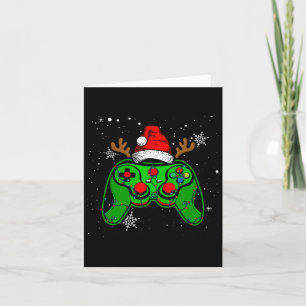 Game Controller Christmas Santa Hat Gamer Boys 2 Card
