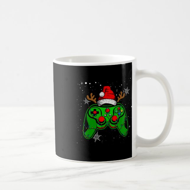 Game Controller Christmas Santa Hat Gamer Boys 2  Coffee Mug (Right)