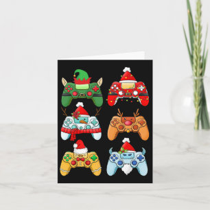 Game Controller Christmas Santa Hat Gamer Boys Xma Card