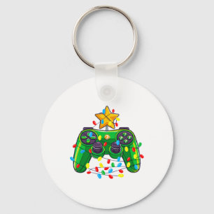 Game Controller Christmas Tree Lights Gamer Boys K Key Ring