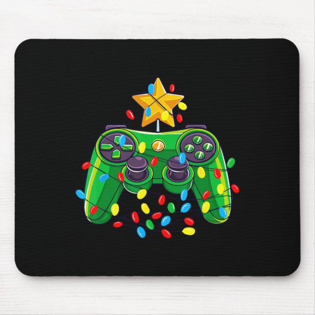 Game Controller Christmas Tree Lights Gamer Boys K Mouse Mat (Front)