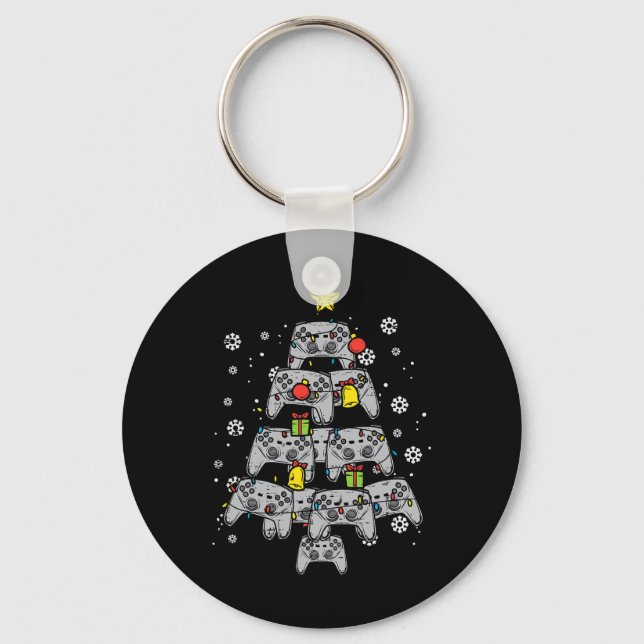 Game Controller Christmas Tree Xmas Boy Men Youth  Key Ring (Front)