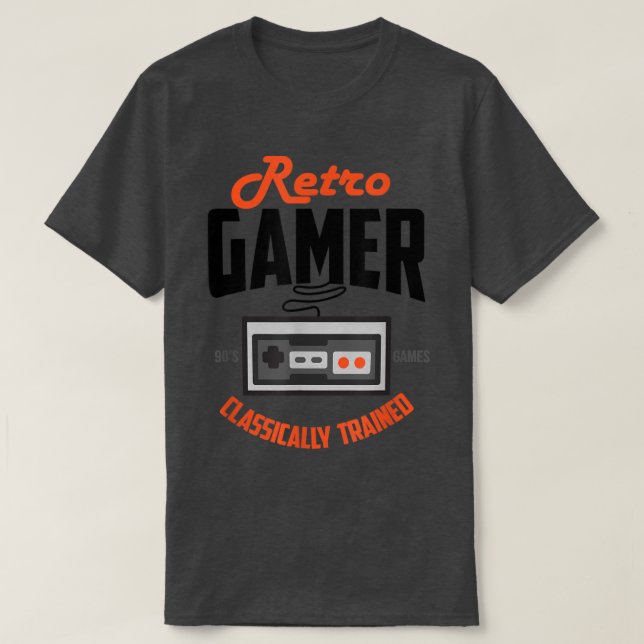 Game Controller Classically Trained  Orange Retro  T-Shirt (Design Front)