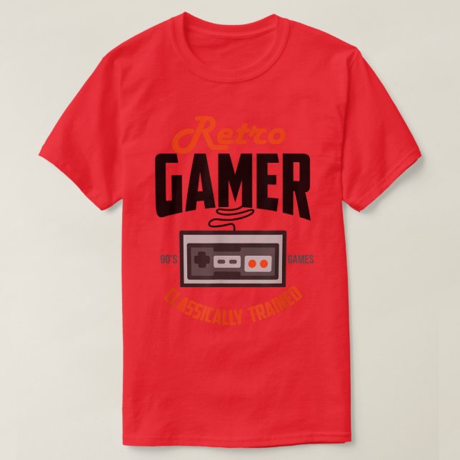 Game Controller Classically Trained  Orange Retro  T-Shirt (Design Front)