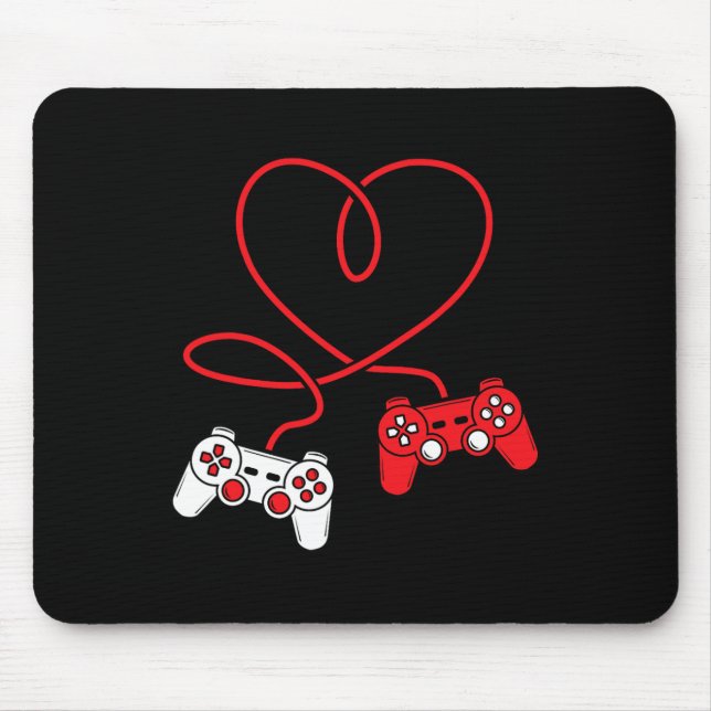 Game Controller Heart Funny Valentines Day Boy &am Mouse Mat (Front)