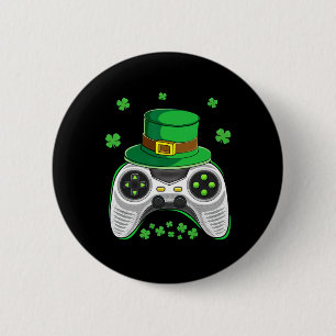 Game Controller Irish Gamer Boys St Patricks Day M 6 Cm Round Badge