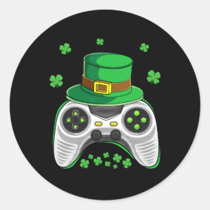 Game Controller Irish Gamer Boys St Patricks Day M Classic Round Sticker