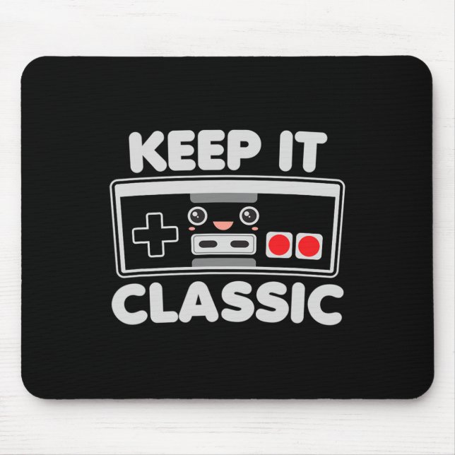Game Controller Keep It Clic Humour 80s Retro Dark Mouse Mat (Front)