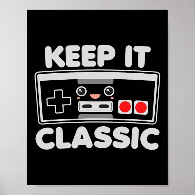 Game Controller Keep It Clic Humour 80s Retro Dark Poster (Front)