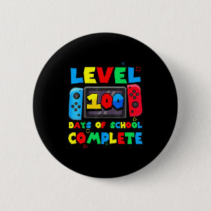 Game Controller Level 100 Days Of School Complete  6 Cm Round Badge