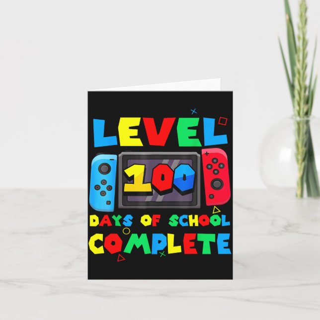 Game Controller Level 100 Days Of School Complete  Card (Front)