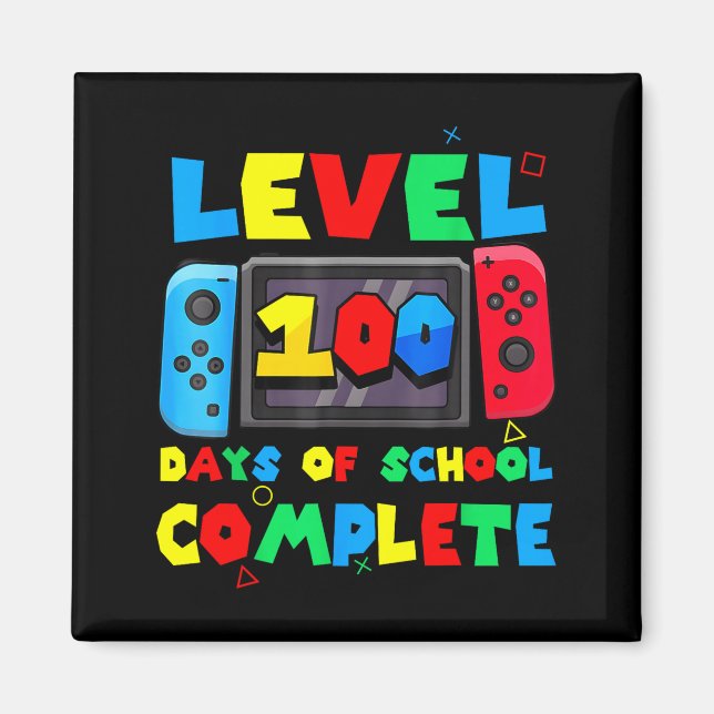 Game Controller Level 100 Days Of School Complete  Magnet (Front)