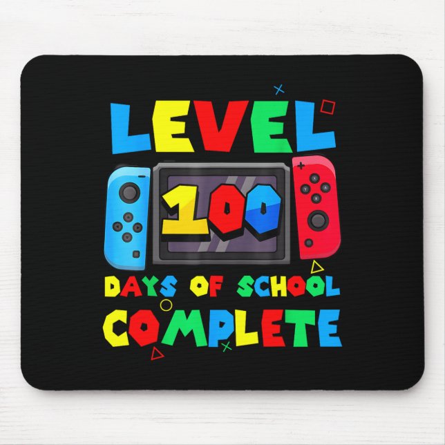 Game Controller Level 100 Days Of School Complete  Mouse Mat (Front)