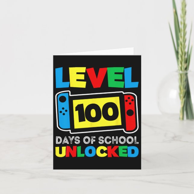Game Controller Level 100 Days Of School Completed Card (Front)