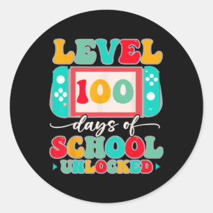 Game Controller Level 100 Days Of School Completed Classic Round Sticker