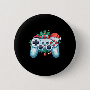 Game Controller Santa Hat Christmas Gaming X-mas G 6 Cm Round Badge