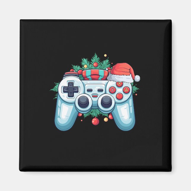 Game Controller Santa Hat Christmas Gaming X-mas G Magnet (Front)