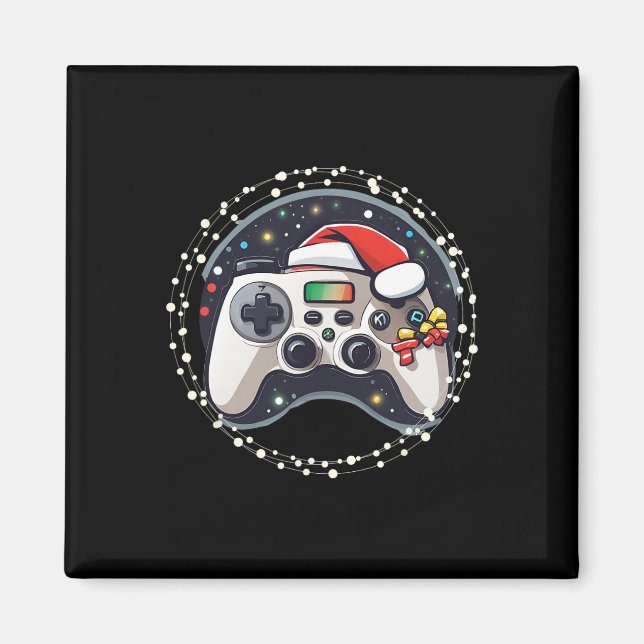 Game Controller Santa Hat Christmas Gaming X-mas G Magnet (Front)