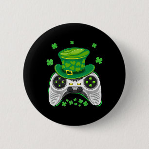 Game Controller Shamrock Gamer St Patricks Day Gam 6 Cm Round Badge