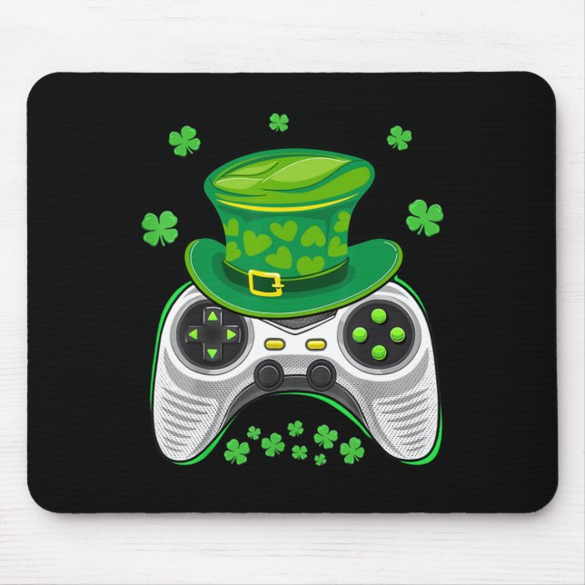 Game Controller Shamrock Gamer St Patricks Day Gam Mouse Mat (Front)