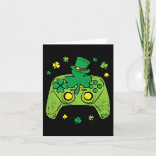Game Controller Shamrock St Patricks Day Gamer Gam Card