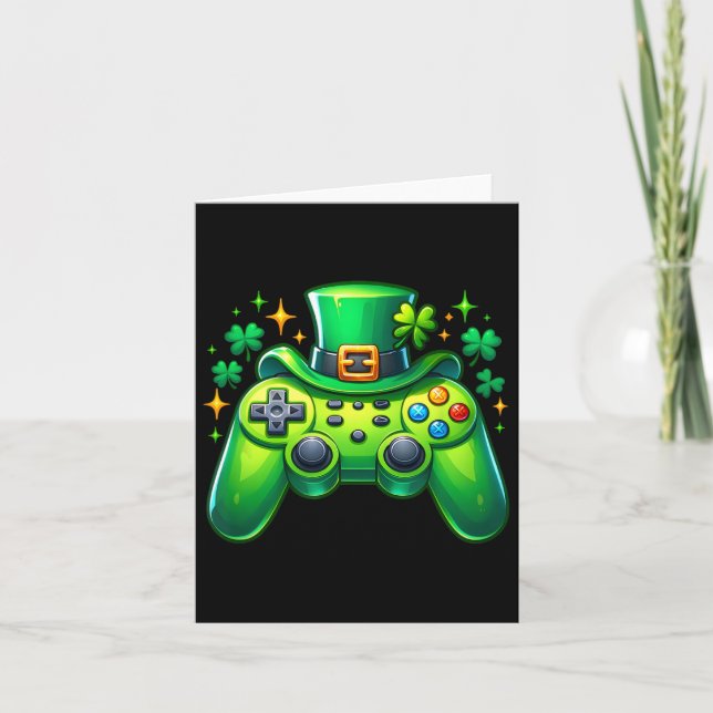Game Controller St Patricks Day Gamer Irish Boys M Card (Front)