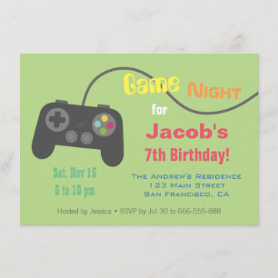 Game Controller Video Game Night Party Invitation