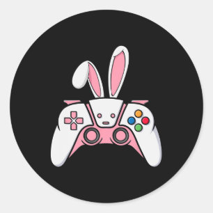 Game Controller With Bunny Ears Funny Easter Gamin Classic Round Sticker