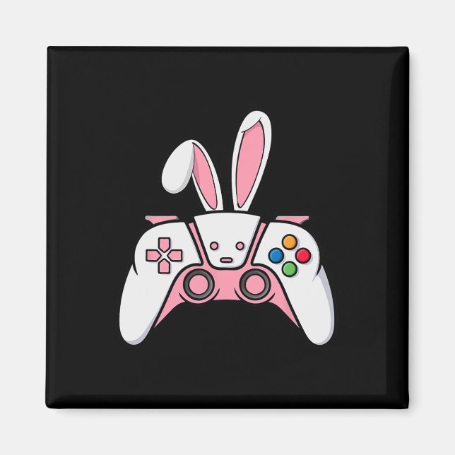Game Controller With Bunny Ears Funny Easter Gamin Magnet (Front)