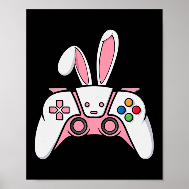Game Controller With Bunny Ears Funny Easter Gamin Poster (Front)