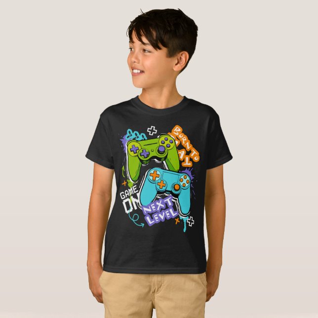 Game controllers Graffiti  Gaming Born To Play  T-Shirt (Front Full)