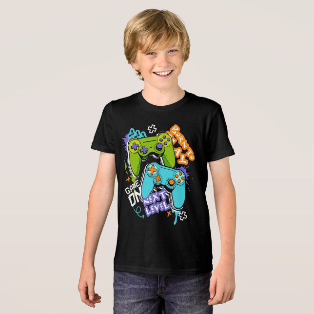 Game controllers Graffiti  Gaming Born To Play  Tri-Blend Shirt (Front Full)