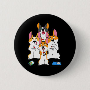 Game Corgi Video Game Graphic Gamer Meme Gaming 6 Cm Round Badge