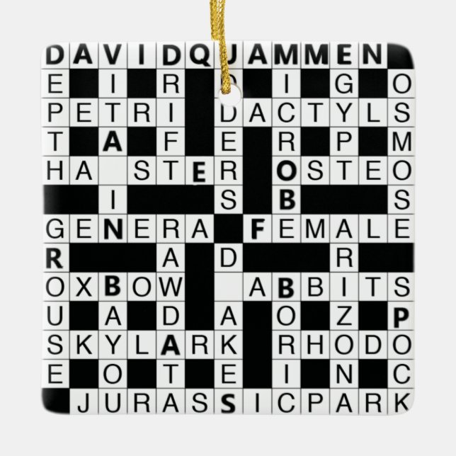 game crossword WHITE AND BLACK Ceramic Ornament (Front)