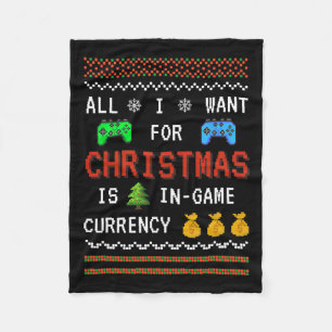 Game Currency Christmas Holiday Video Game Adult Y Fleece Blanket