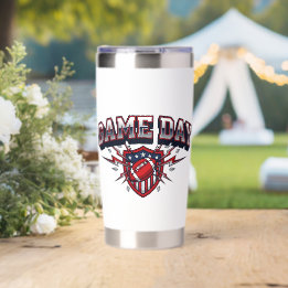 Game Day American Football Patriotic Shield Sports Insulated Tumbler