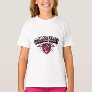 Game Day American Football Patriotic Shield Sports T-Shirt