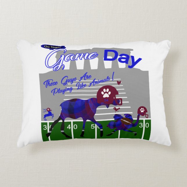 Game Day Animal Football Pillow (Front)