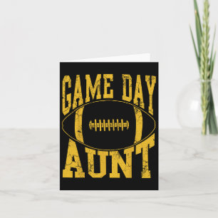Game Day Aunt Yellow Football Auntie Card