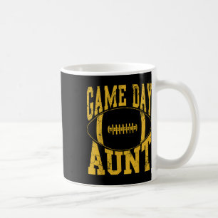 Game Day Aunt Yellow Football Auntie  Coffee Mug